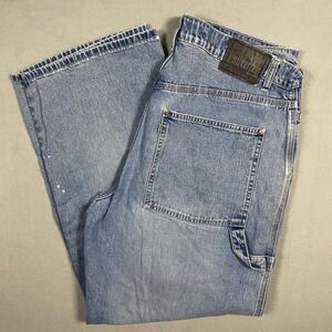 Vintage Levis SilverTab Carpenter Jeans Mens 34x30 Light Wash Loose Workwear 90s